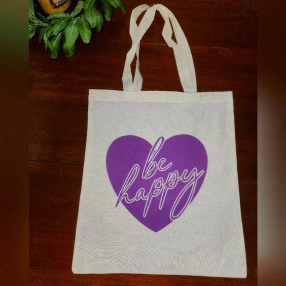 Junture Bags Nwt Be Happy Juncture Organic Tote Bag 6 X 14 Poshmark